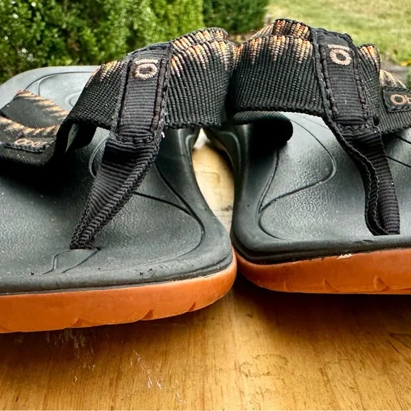 Oboz Black Outdoor Hiking Trail Flip flop Sandel Mens Size 10 - Picture 3 of 7